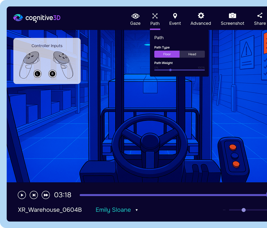 Review Session in 3D and Sync Metrics with Playback